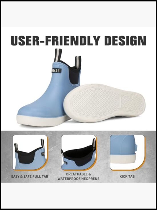 Waterproof Deck Boots Non-Slip Rubber Ankle Rain Boots for Fishing main image 5